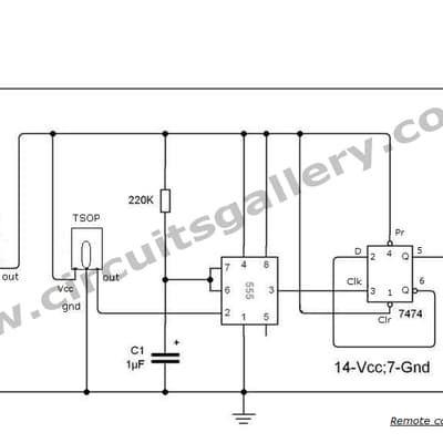 Remote-controlled DC motor schematic